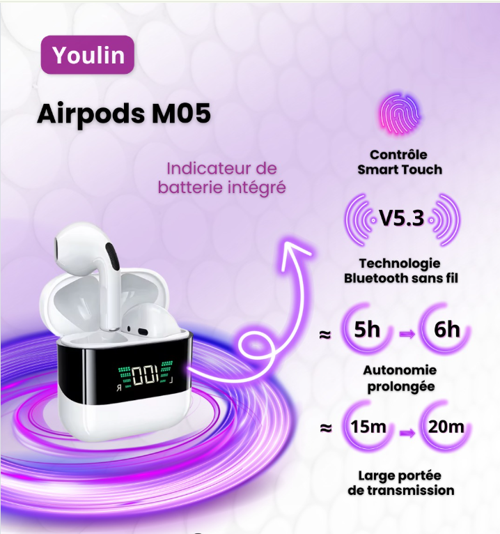 Youlin M05 Écouteurs Sans Fil – Performance, Style et Liberté Totale